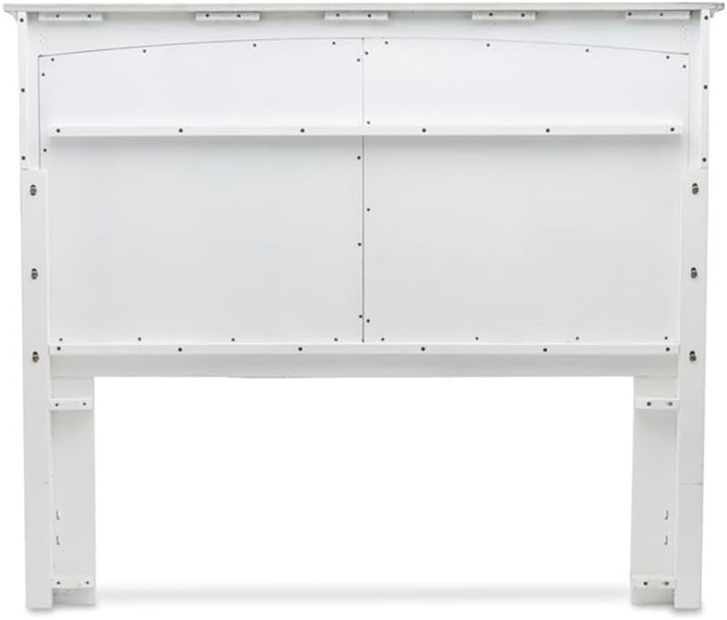Pemberly Row Queen Headboard, Solid Pine Wood, Gray and White Finish, 57 in x 66.5 in, Contemporary Style Bedroom Furniture for Modern Home Decor