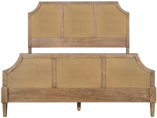Woven Cane Queen Platform Bed