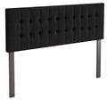 Full Button Tufted Linen Upholstered Adjustable Headboard, Black