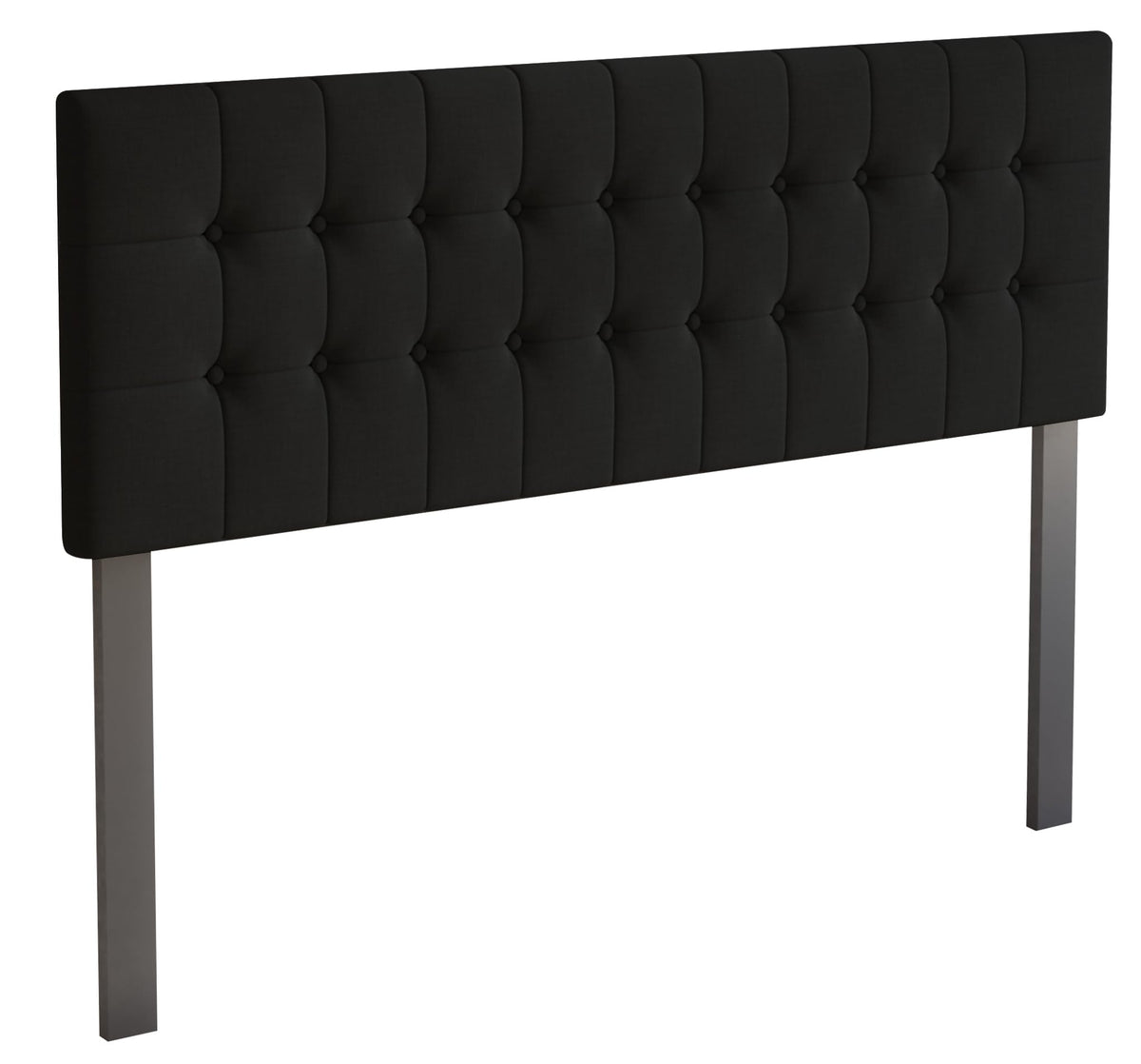 Full Button Tufted Linen Upholstered Adjustable Headboard, Black