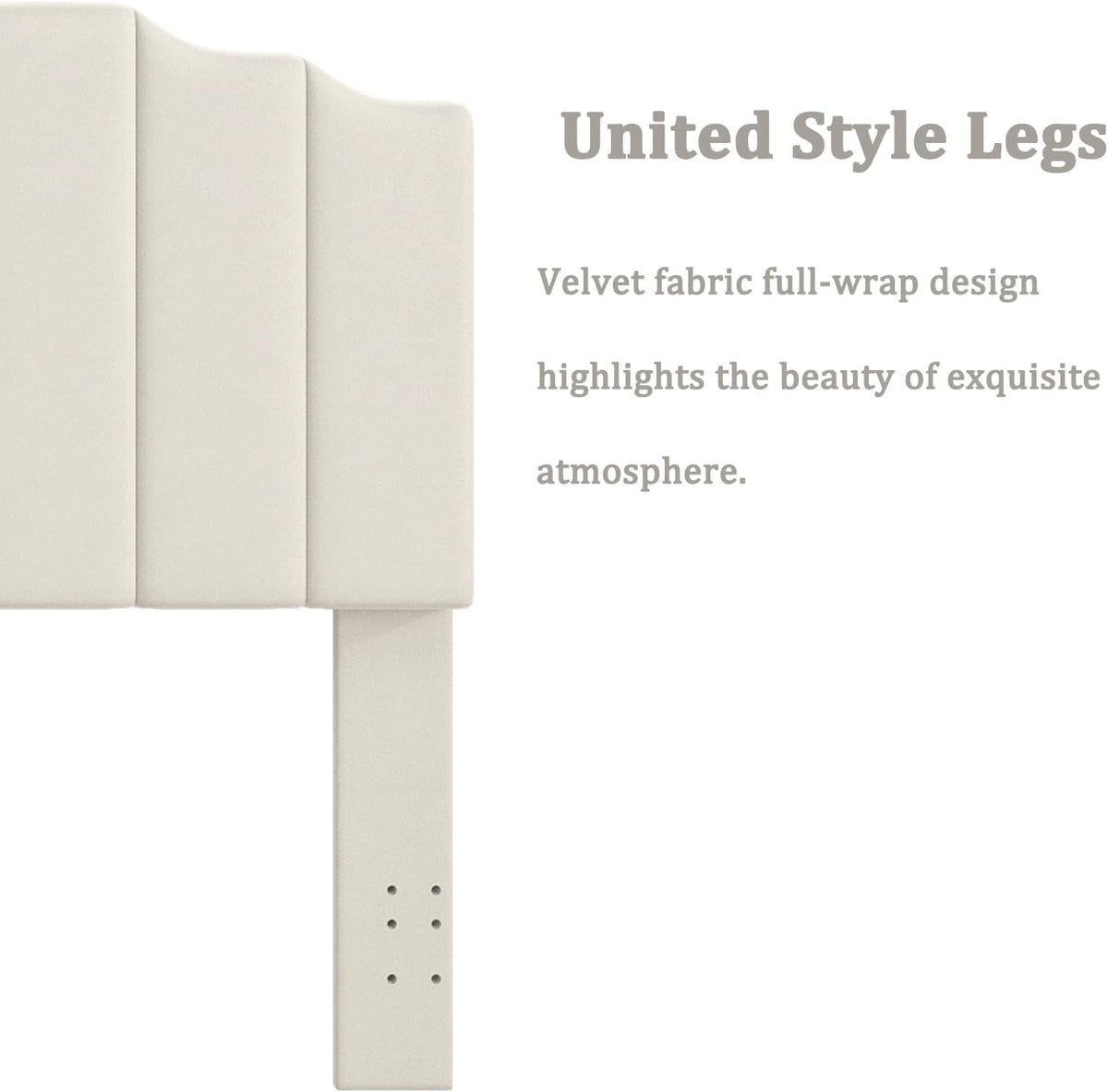 Befurtori King Size Headboard Only, Velvet Wall Mount Headboard, Cream