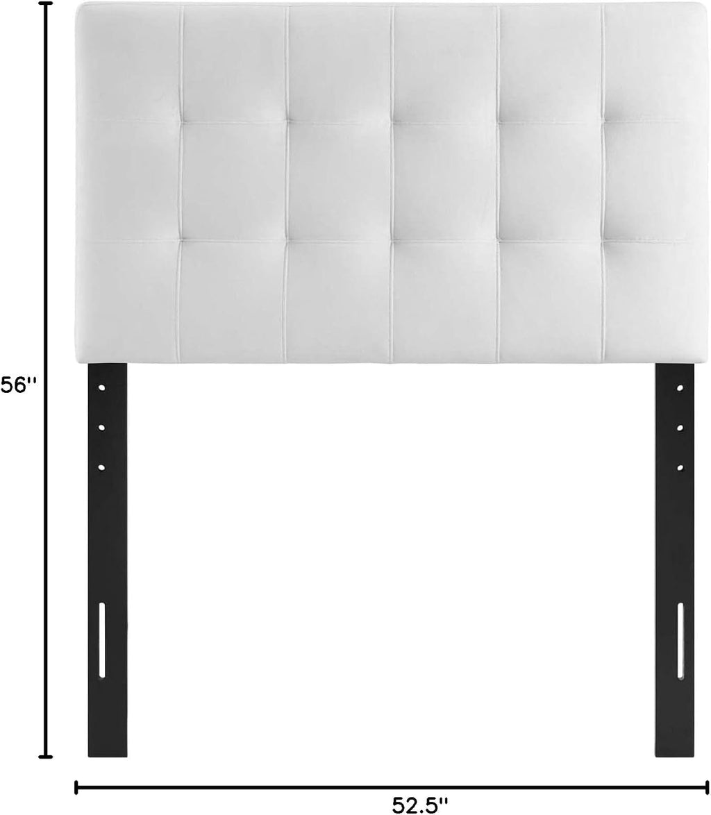 Modway Lily Biscuit Tufted Twin Performance Velvet Headboard, White