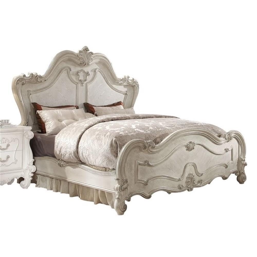 ACME Furniture ACME Versailles Eastern King Bed - 21117EK - 2-Tone Dark Brown PU & Cherry Oak