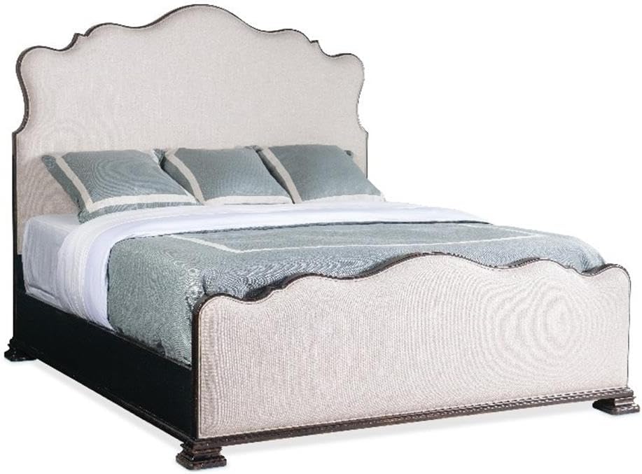 Hooker Furniture Charleston Cal King Fabric Upholstered Bed in Black Cherry