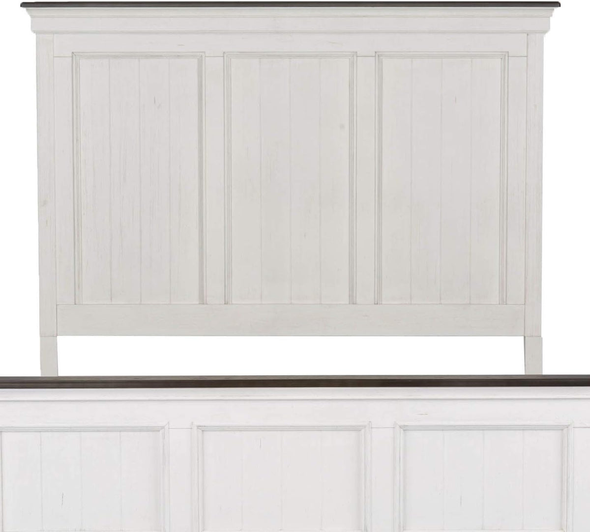 Liberty Furniture Allyson Park King Panel Headboard Cottage - Wirebrushed White w/Charcoal Tops