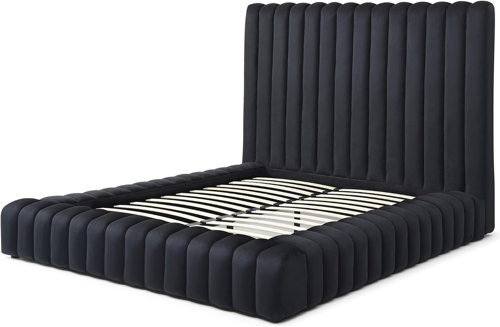 Woodpecker's Inc Avalon Velvet Upholstered Luxurious Platform Bed