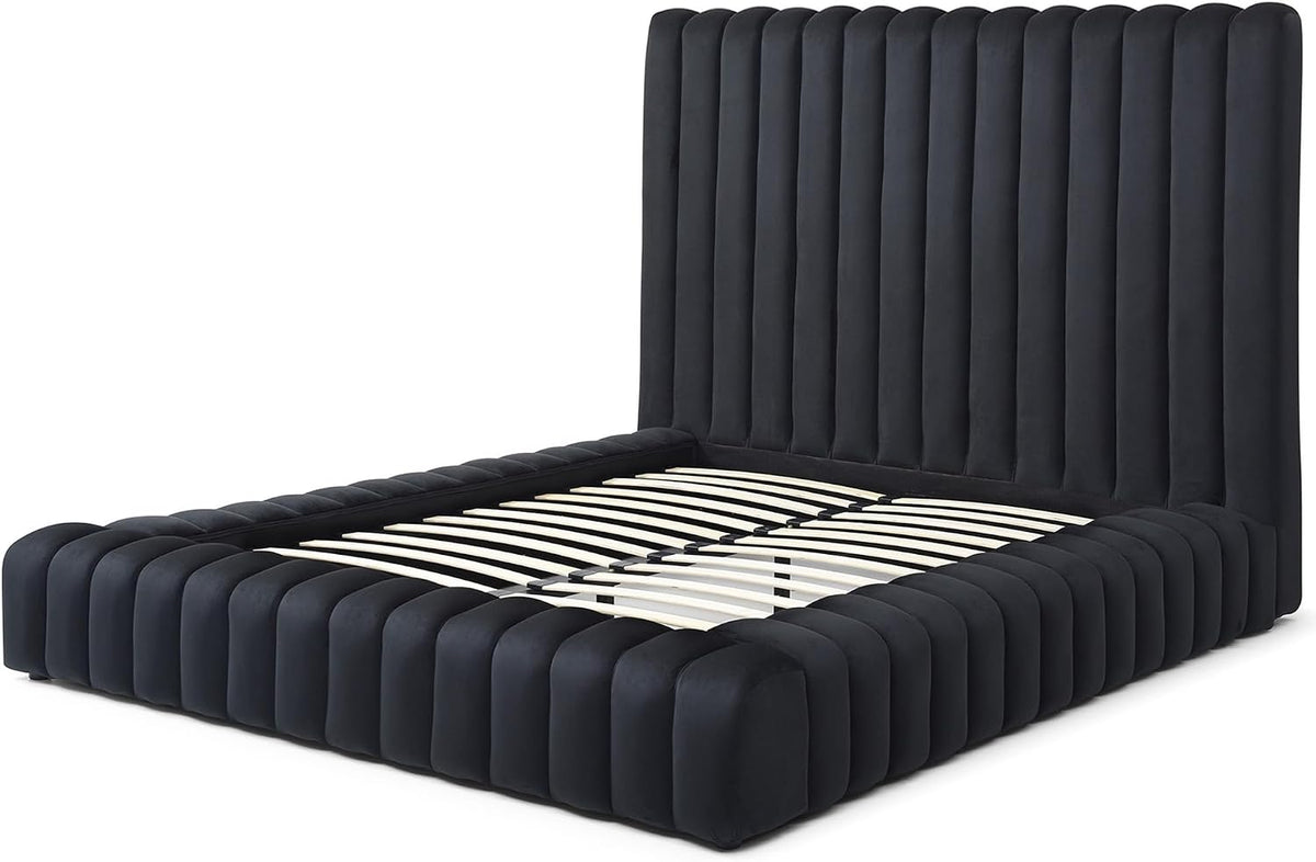 Woodpecker's Inc Avalon Velvet Upholstered Luxurious Platform Bed