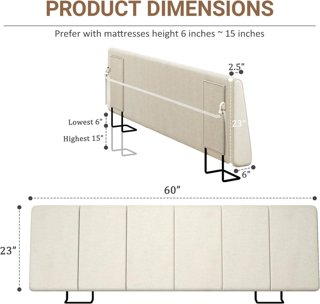 Queen Size Headboard Only-No Assembly Required, Beige