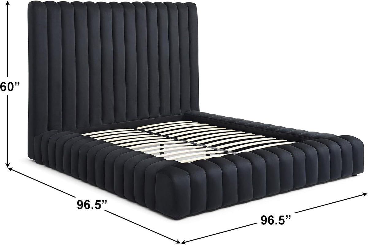 Woodpecker's Inc Avalon Velvet Upholstered Luxurious Platform Bed