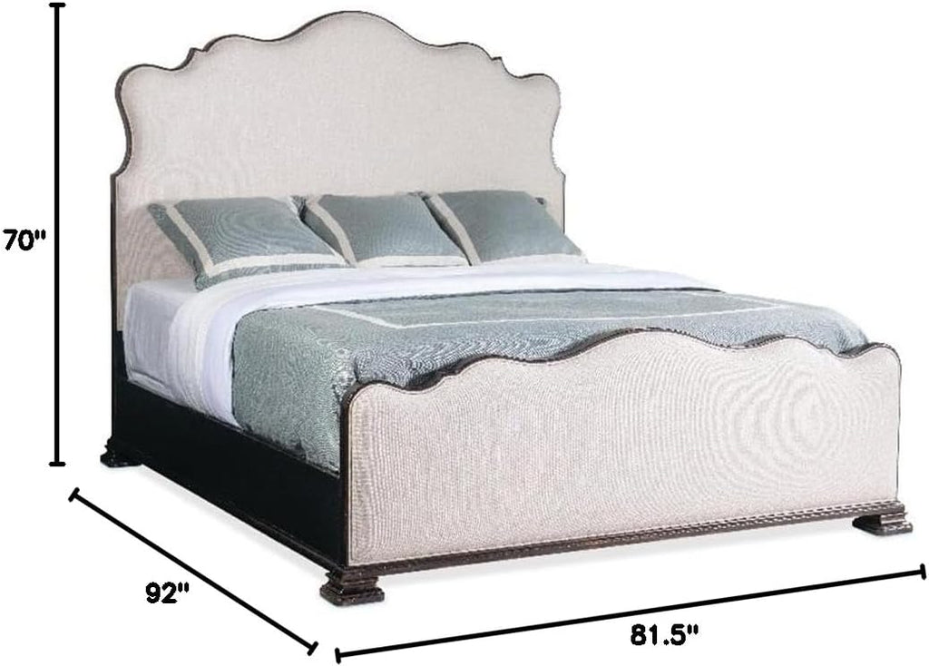 Hooker Furniture Charleston Cal King Fabric Upholstered Bed in Black Cherry