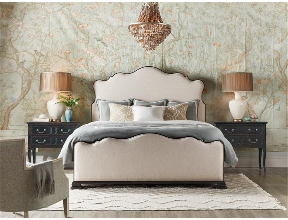 Hooker Furniture Charleston Cal King Fabric Upholstered Bed in Black Cherry