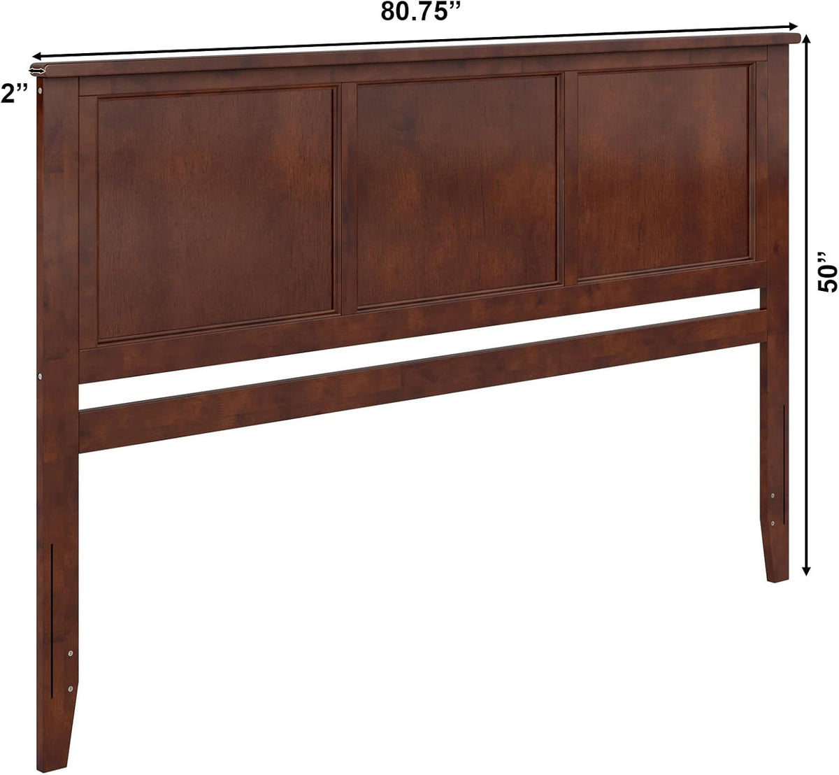 AFI, Madison King Solid Wood Panel Headboard, Walnut
