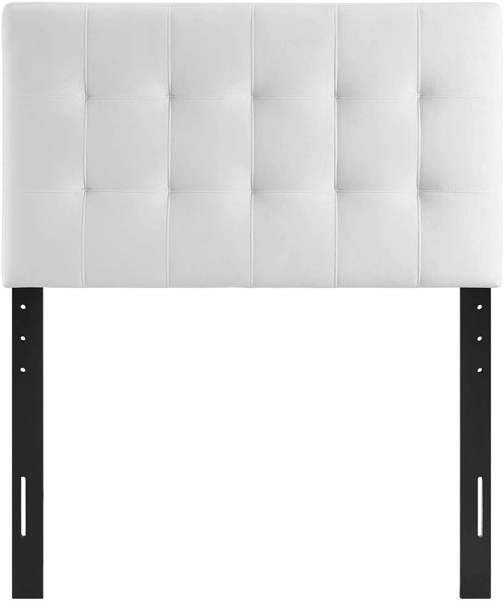 Modway Lily Biscuit Tufted Twin Performance Velvet Headboard, White