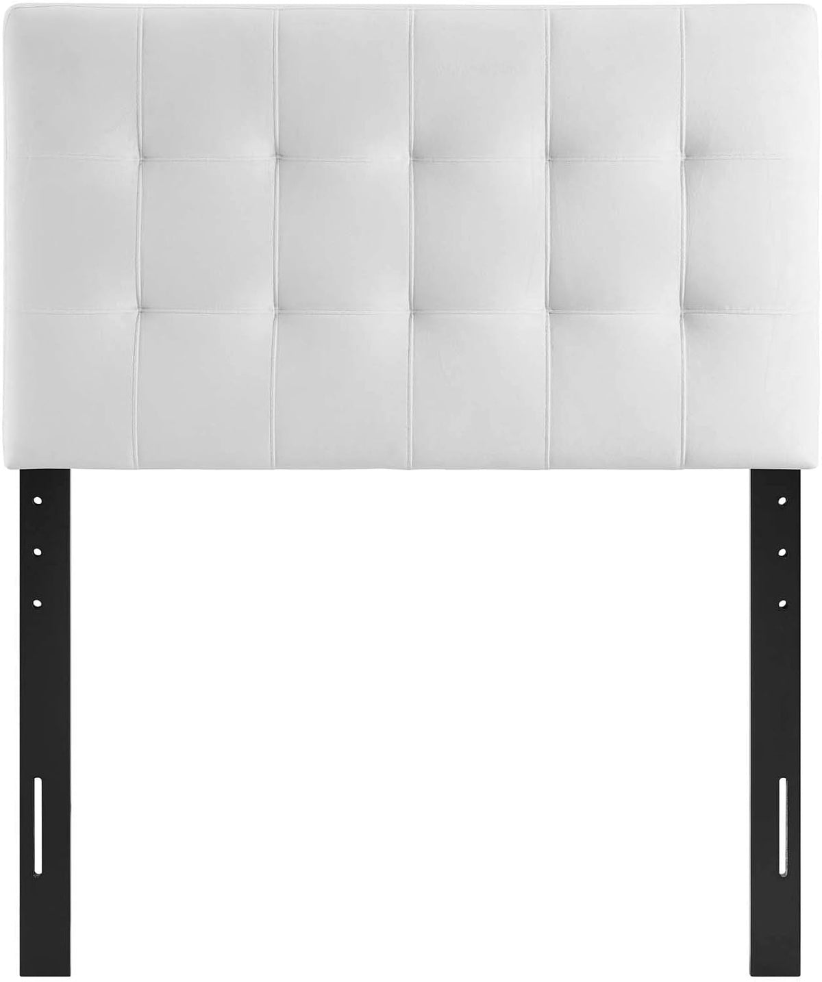 Modway Lily Biscuit Tufted Twin Performance Velvet Headboard, White