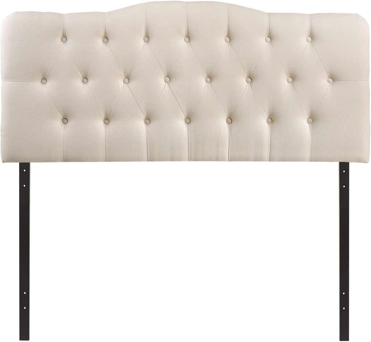 Modway Annabel Tufted Button Linen Fabric Upholstered Full Headboard in Ivory