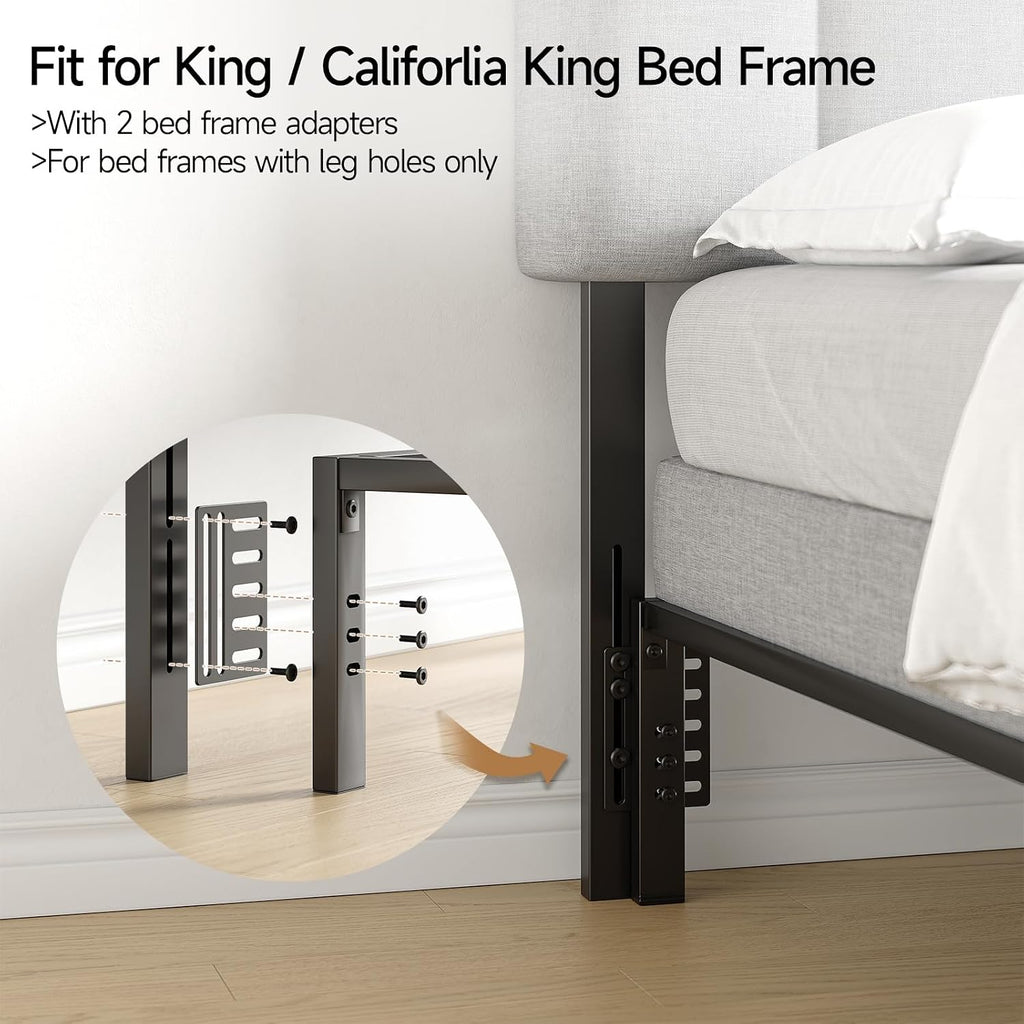 ComfyCorner King Size Adjustable Headboard, Upholstered Headboard Grey