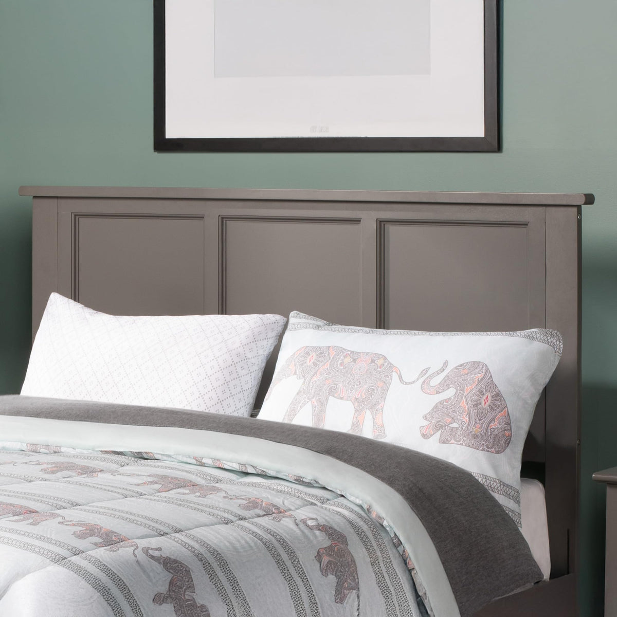 AFI, Madison King Solid Wood Panel Headboard, Walnut