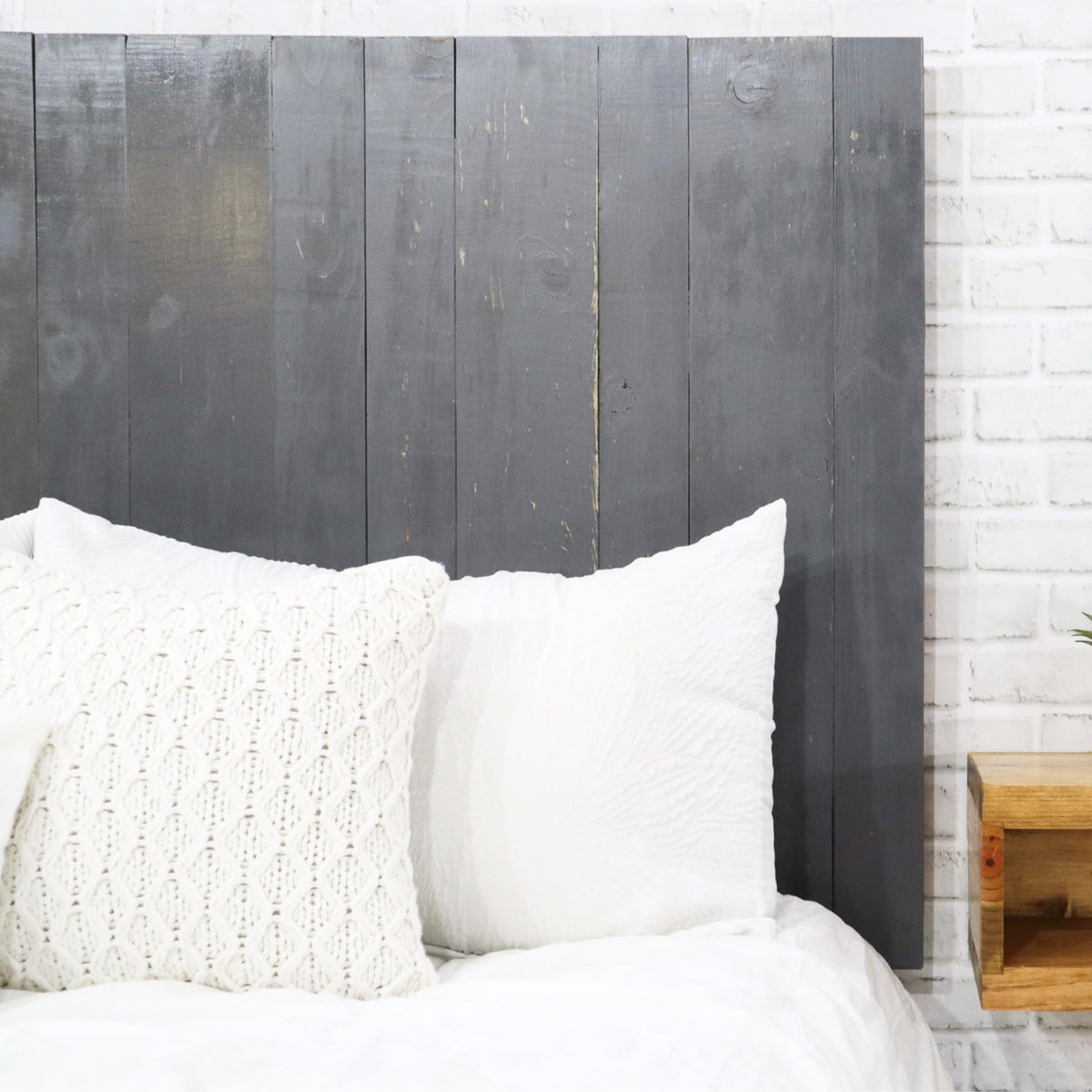 Barn Walls Queen Headboard - Blue Powderwash Multi-Tonal Solid Wood Panels