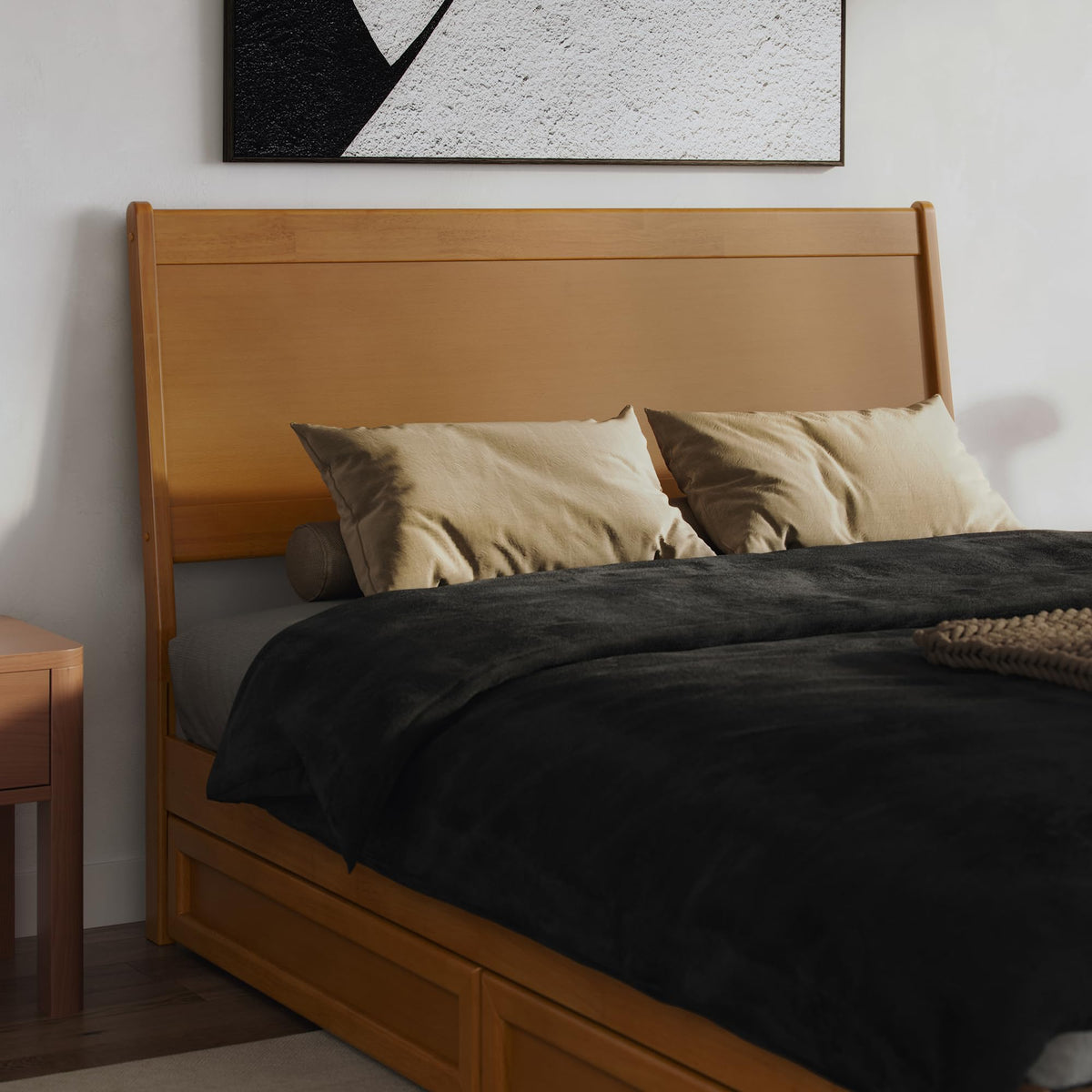 AFI, Casanova Full Solid Wood Panel Headboard, Walnut