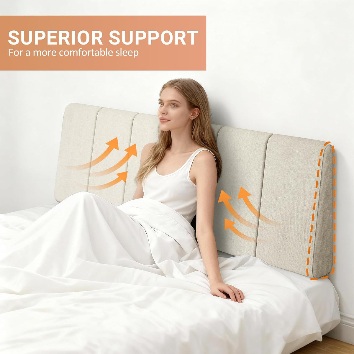 Queen Size Headboard Only-No Assembly Required, Beige