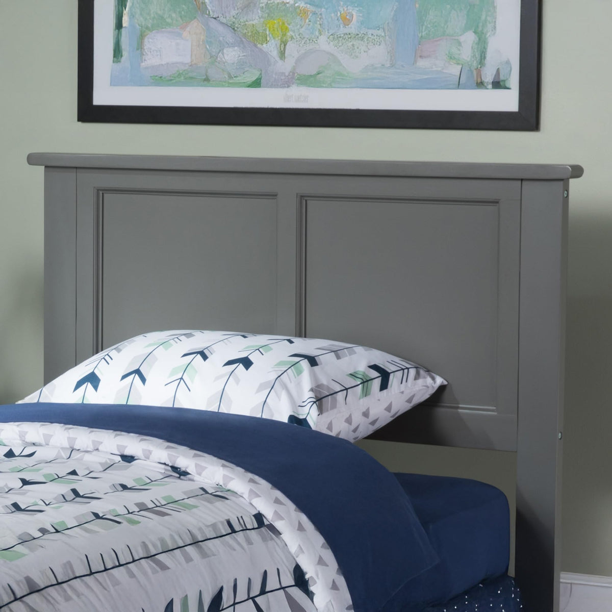 AFI, Madison King Solid Wood Panel Headboard, Walnut