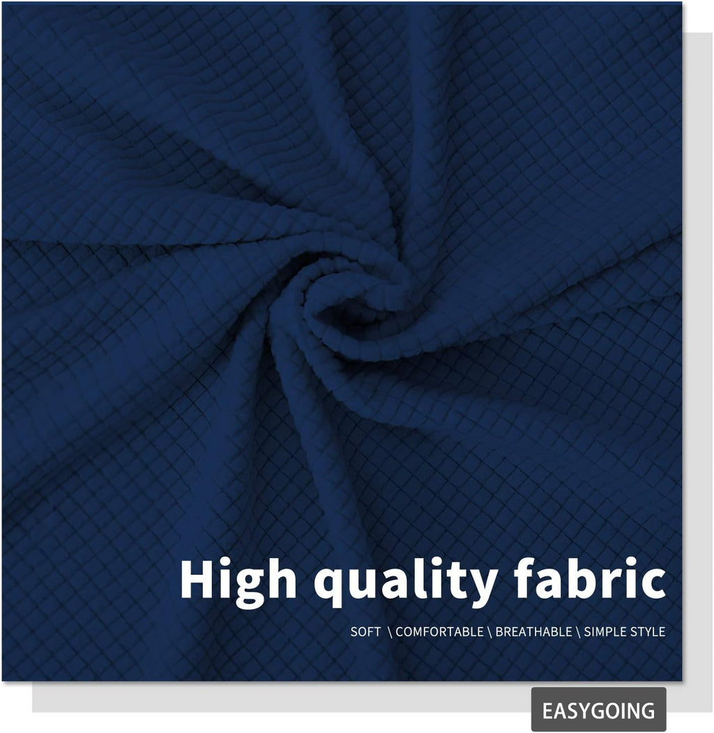 Easy-Going Stretch Jacquard Bed Headboard Cover, Twin, Navy