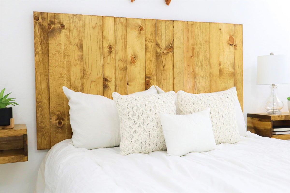 Barn Walls Queen Headboard - Blue Powderwash Multi-Tonal Solid Wood Panels