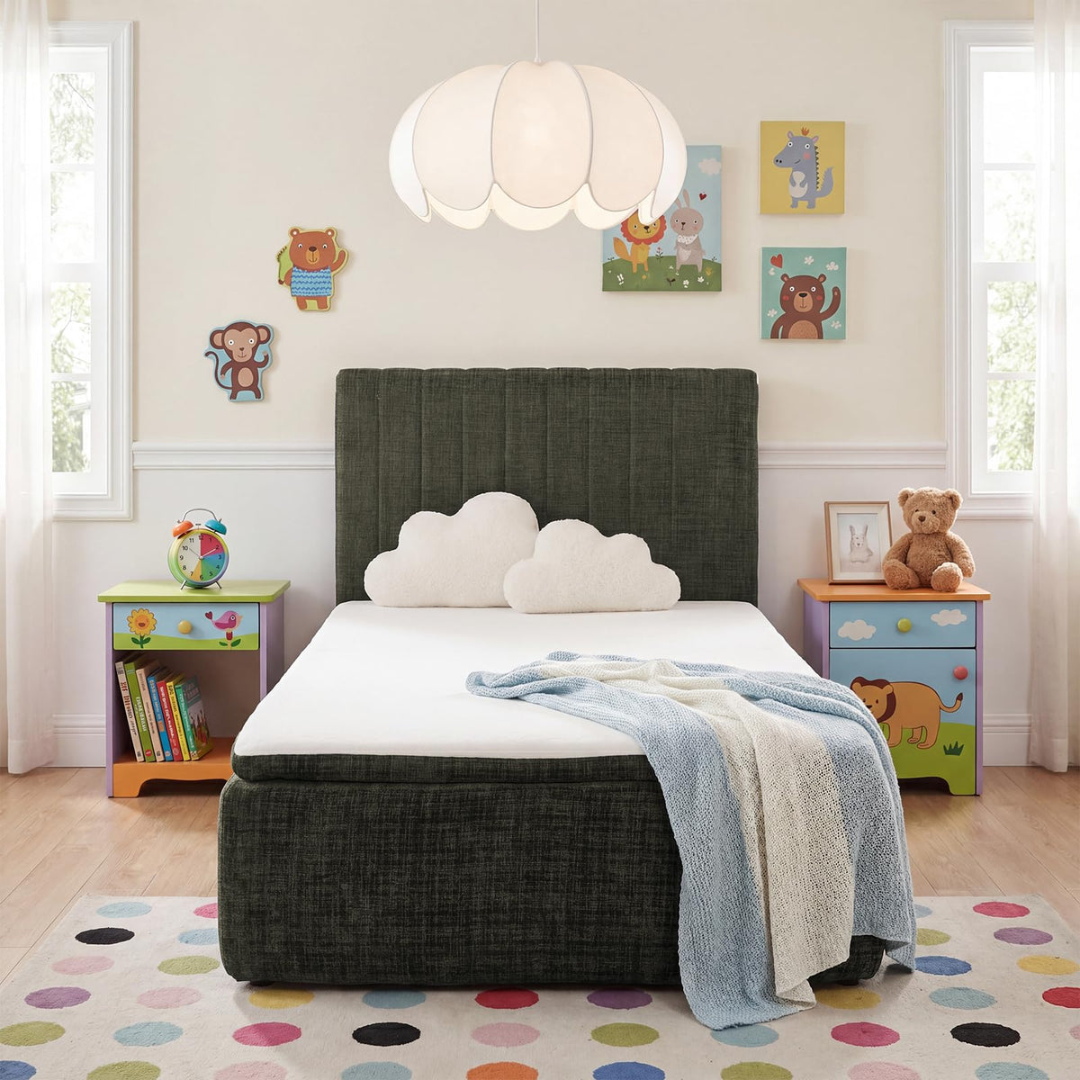 Queen Compression Bed Boneless Bed Frame with Mattress and Headboard