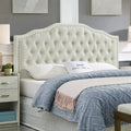 24KF Upholstered Button Tufted King Size Headboard with Nailhead Trim, Soft Velvet Fabric Headboard King/Cal King Size -Dark Gray