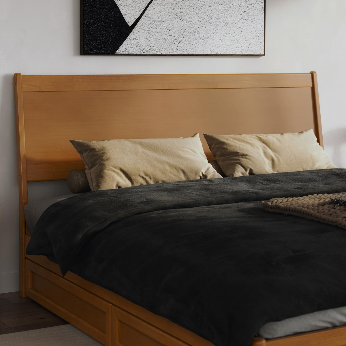 AFI, Casanova Full Solid Wood Panel Headboard, Walnut