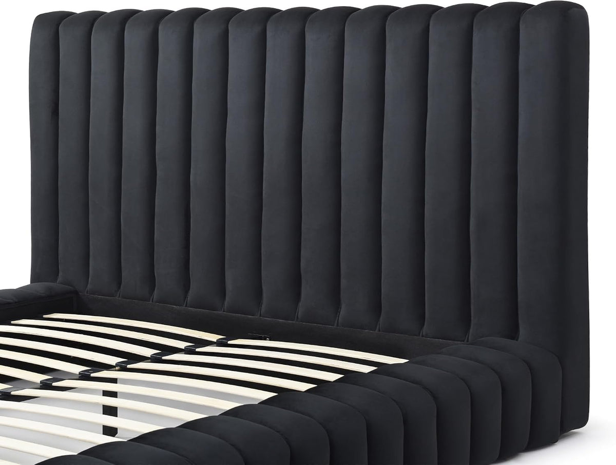 Woodpecker's Inc Avalon Velvet Upholstered Luxurious Platform Bed