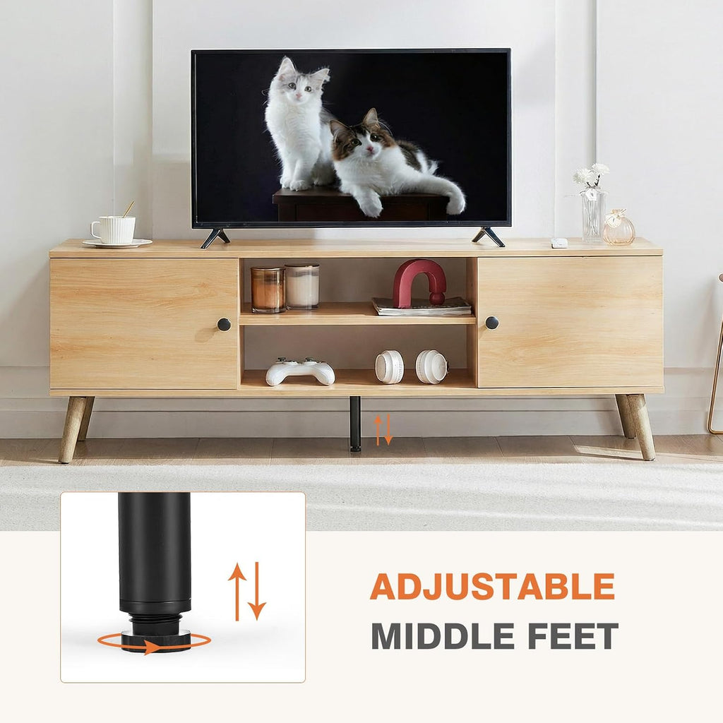 DUMOS TV Stand for 55 60 Inch TV, Entertainment Center with Storage
