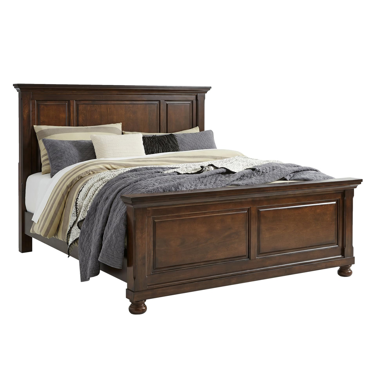 Signature Design by Ashley King/Cal King Panel Headboard Only, Rustic Brown