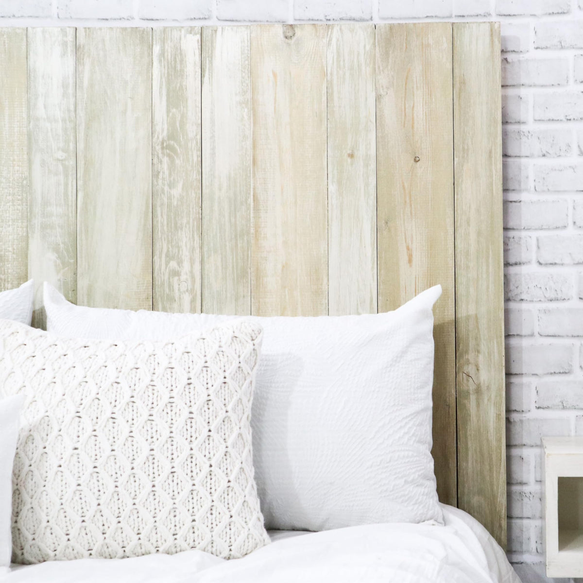 Barn Walls Queen Headboard - Blue Powderwash Multi-Tonal Solid Wood Panels