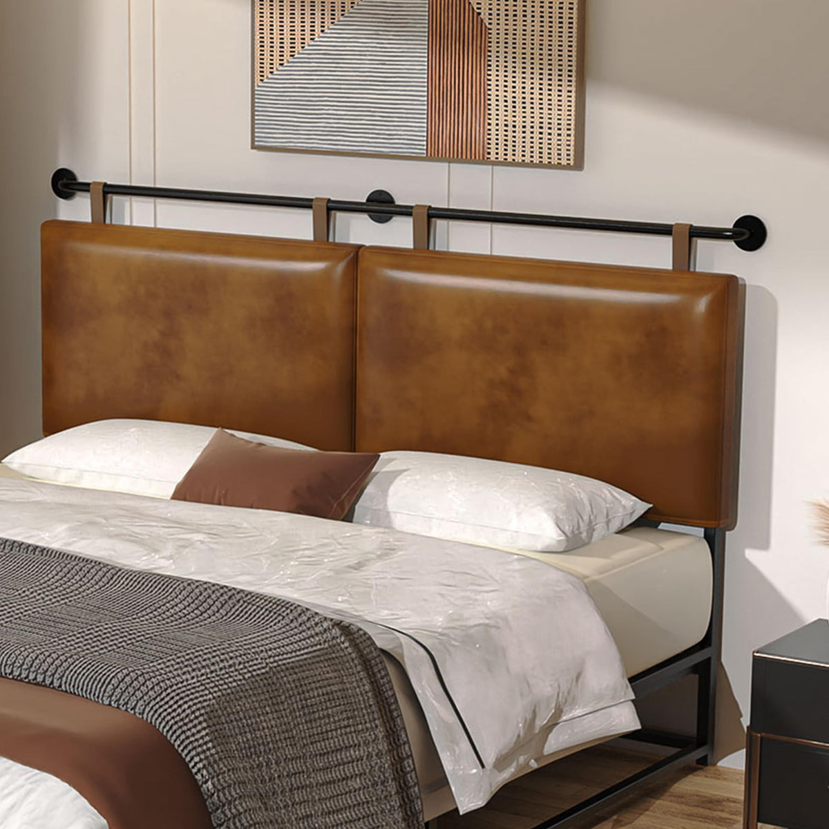 BSHOMGI King Headboard Headboards for Adjustable Beds Backboard Wall Mounted Headboard with Gray Button Tufting Hanging Head Board for Bedroom(Gray, King)