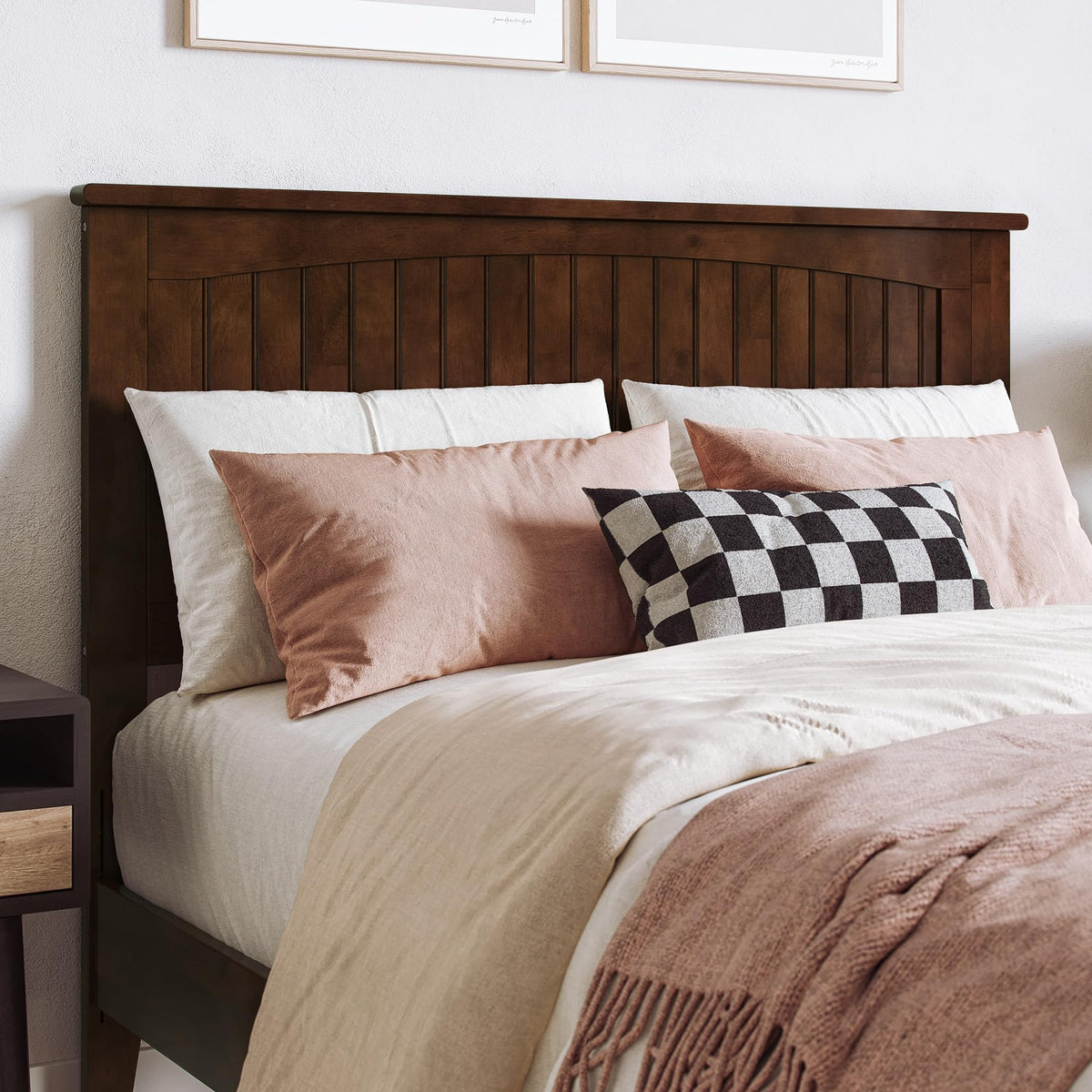AFI, Nantucket Full Solid Wood Panel Headboard, Walnut