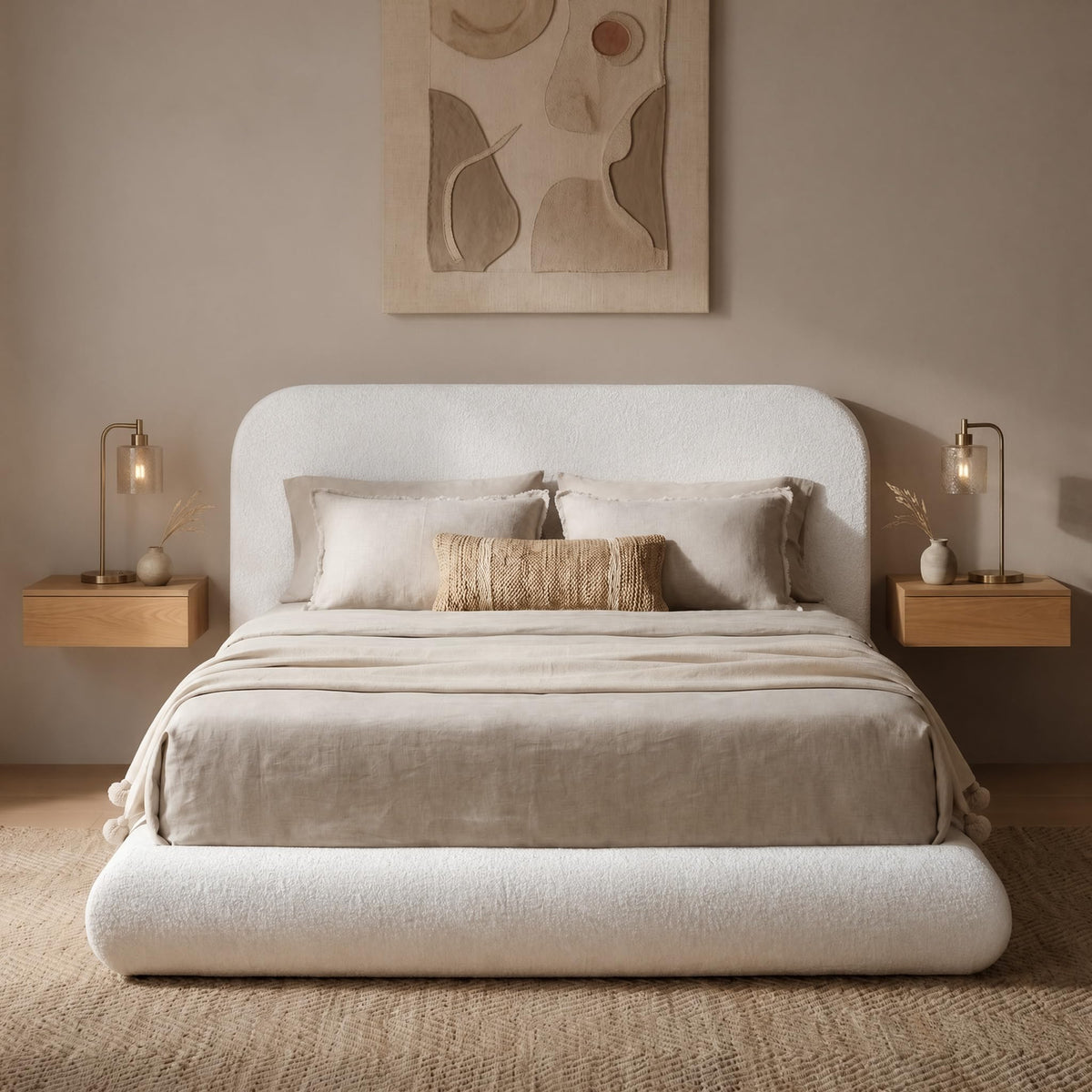 RECCI Airframe Bread Queen Curved Cloud Platform Bed Frame
