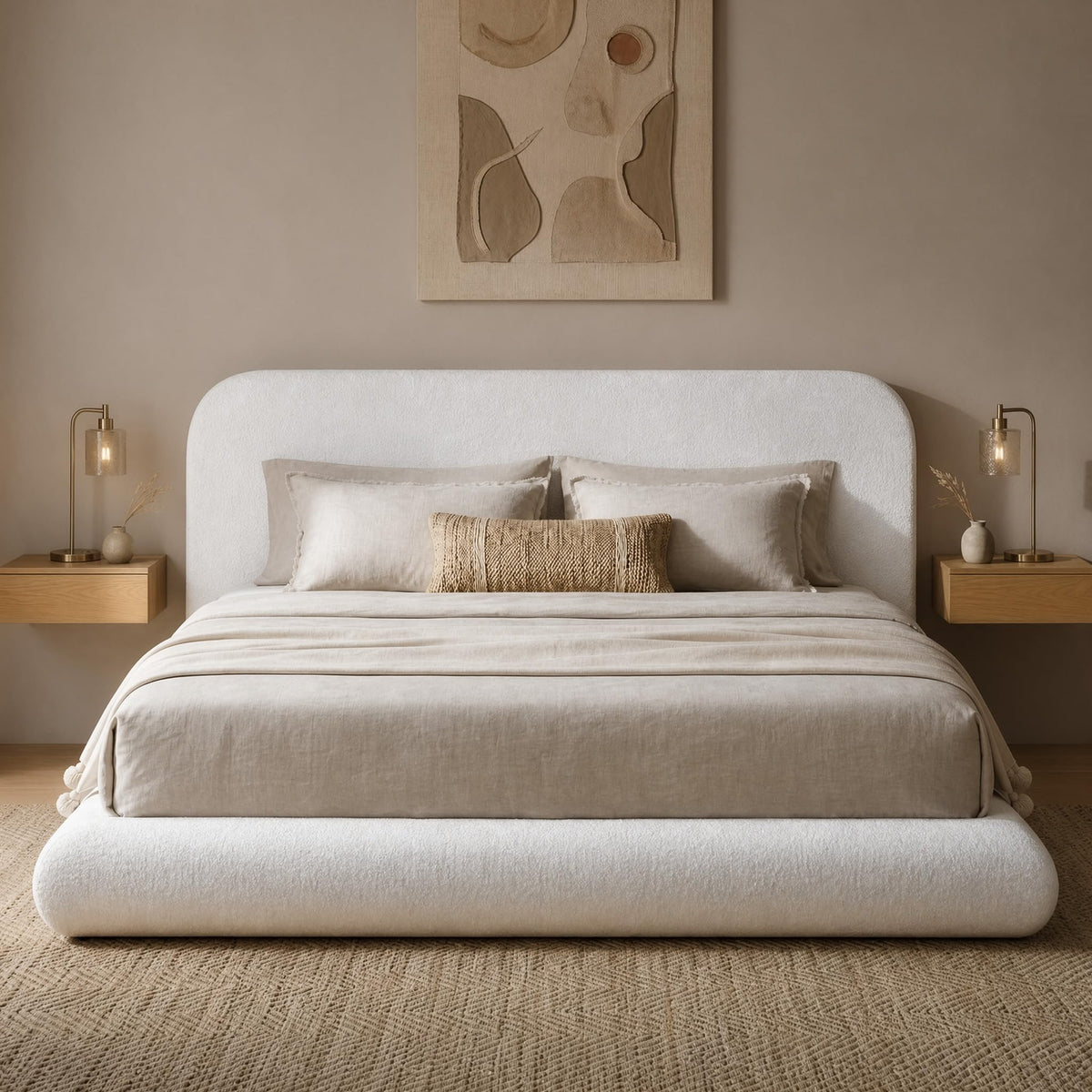 RECCI Airframe Bread Queen Curved Cloud Platform Bed Frame