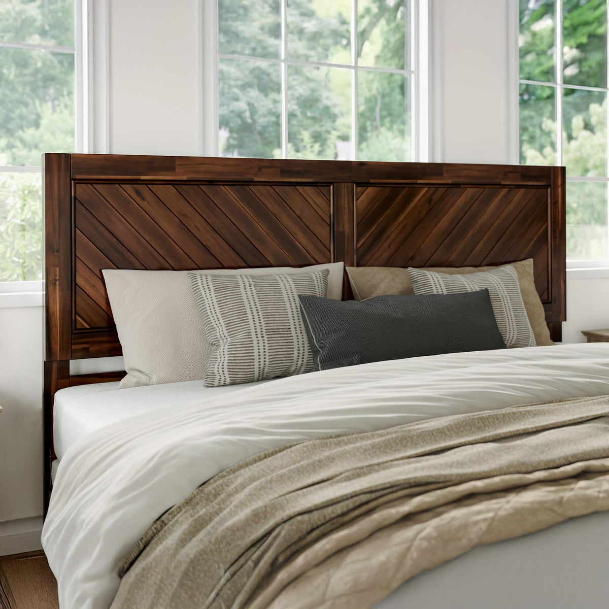 AFI, Canyon Queen Solid Wood Rustic Farmhouse Headboard, Barnwood