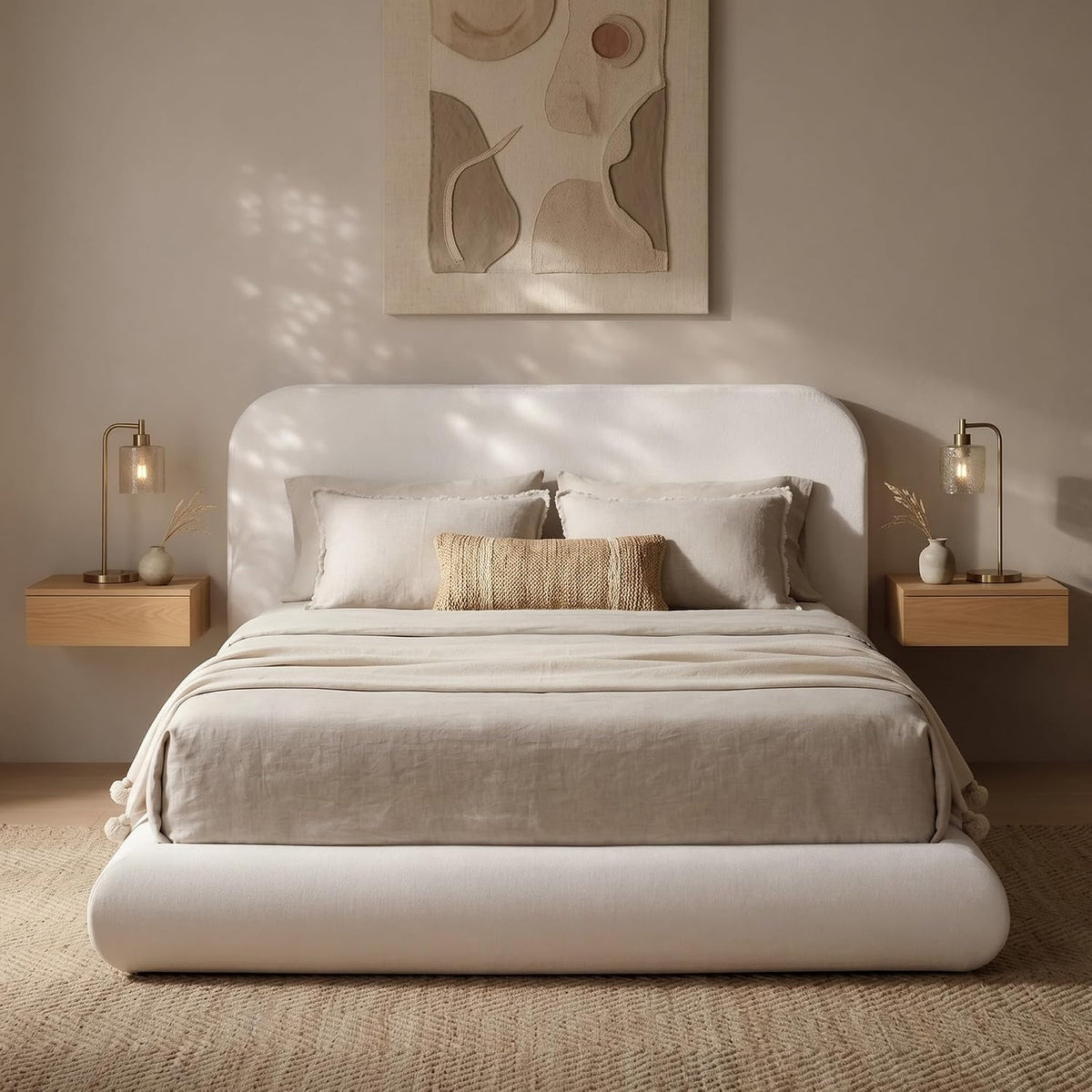 RECCI Airframe Bread Queen Curved Cloud Platform Bed Frame