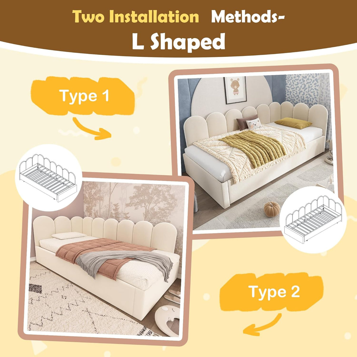 Merax Velvet Upholstered Lift Up Sofa Day Bed for Boys,Girls,Twin, Beige
