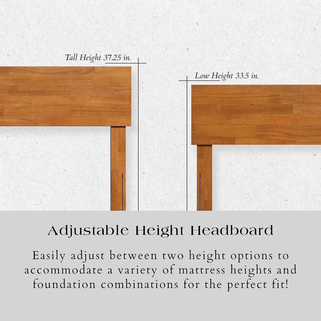 AFI, Orlando Full Adjustable Modern Wood Panel Headboard, Light Toffee