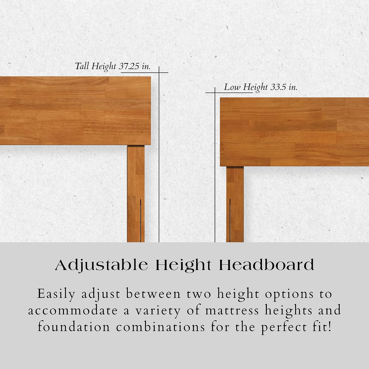 AFI, Orlando Queen Adjustable Modern Wood Panel Headboard, Light Toffee