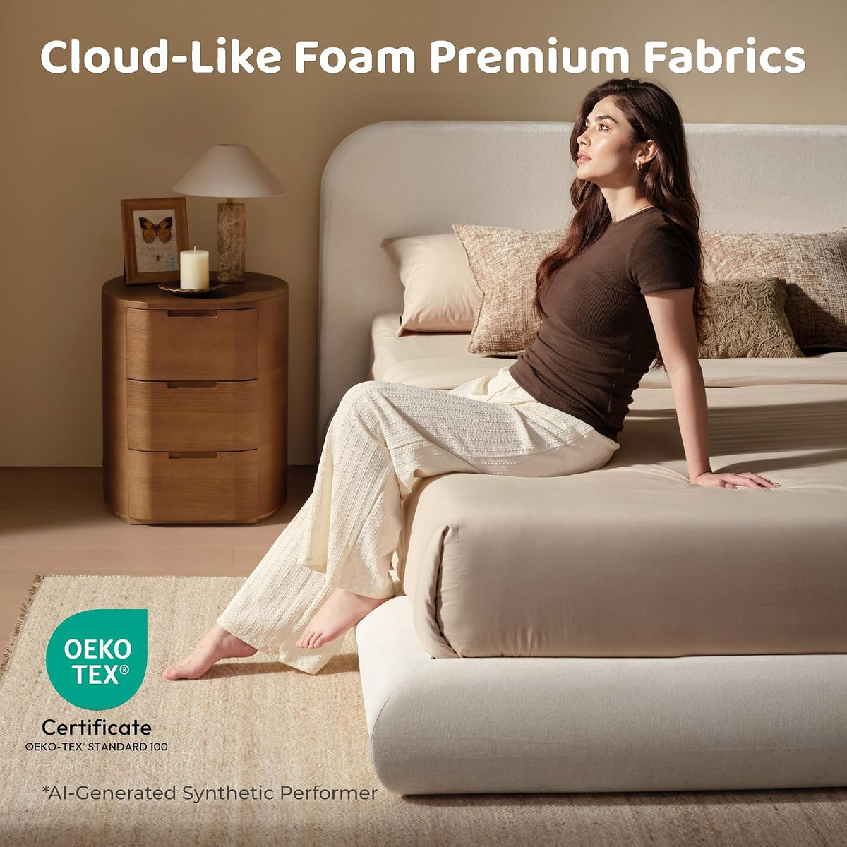 RECCI Airframe Bread Queen Curved Cloud Platform Bed Frame