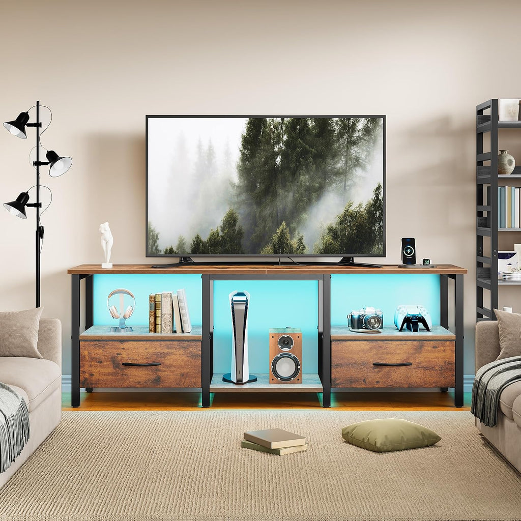 TV Stand for TVs up to 65 Inch, Media Console, 59'' Rustic Brown