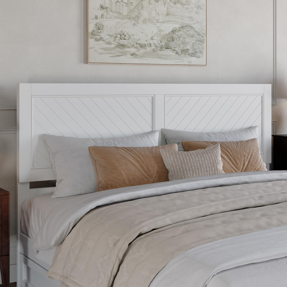 AFI, Canyon Queen Solid Wood Rustic Farmhouse Headboard, Barnwood