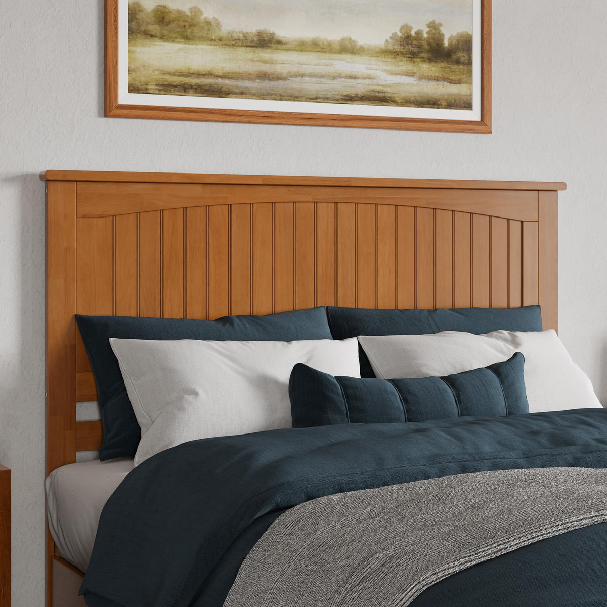AFI, Nantucket Full Solid Wood Panel Headboard, Walnut