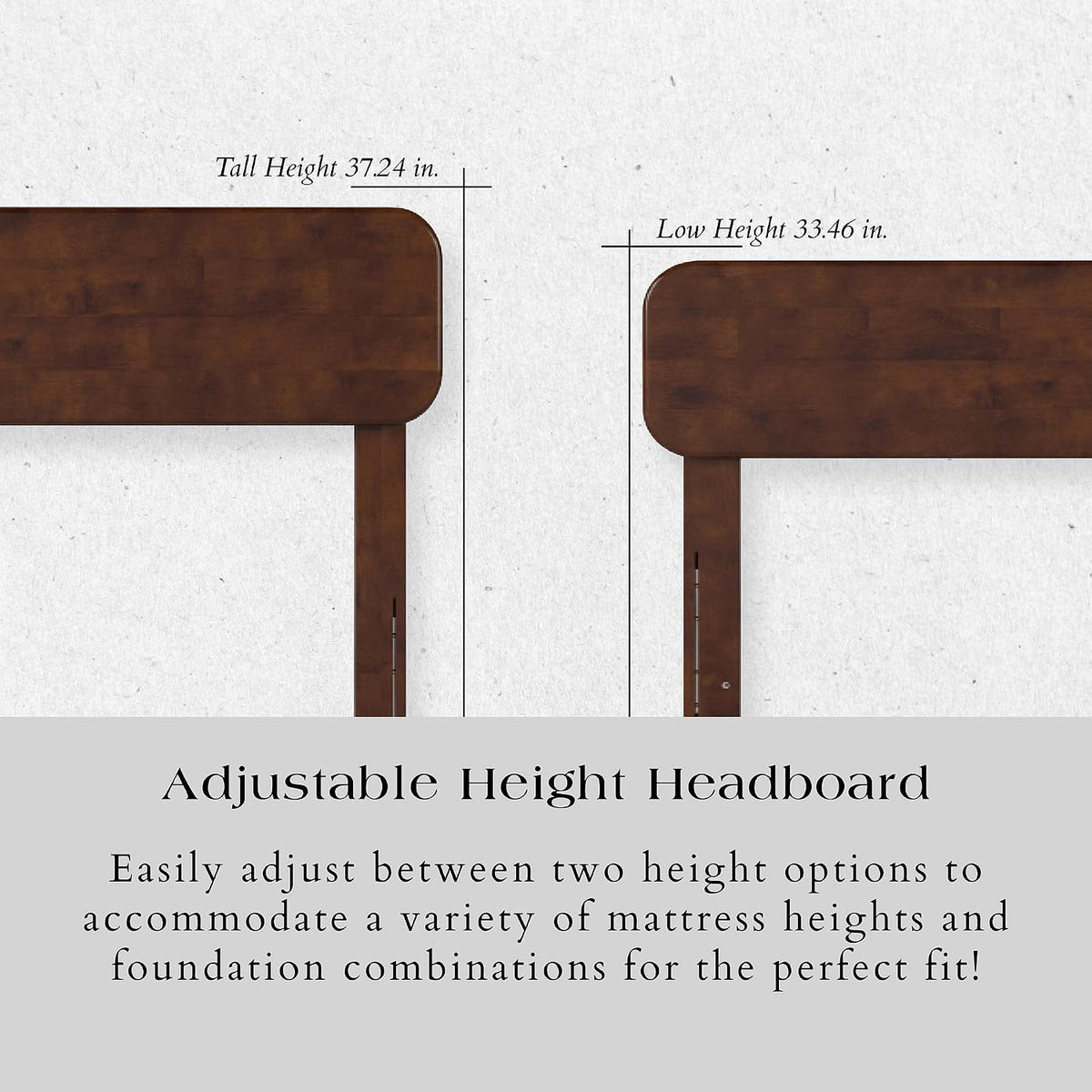 AFI, Florence Adjustable Modern Round King Solid Wood Headboard, Walnut