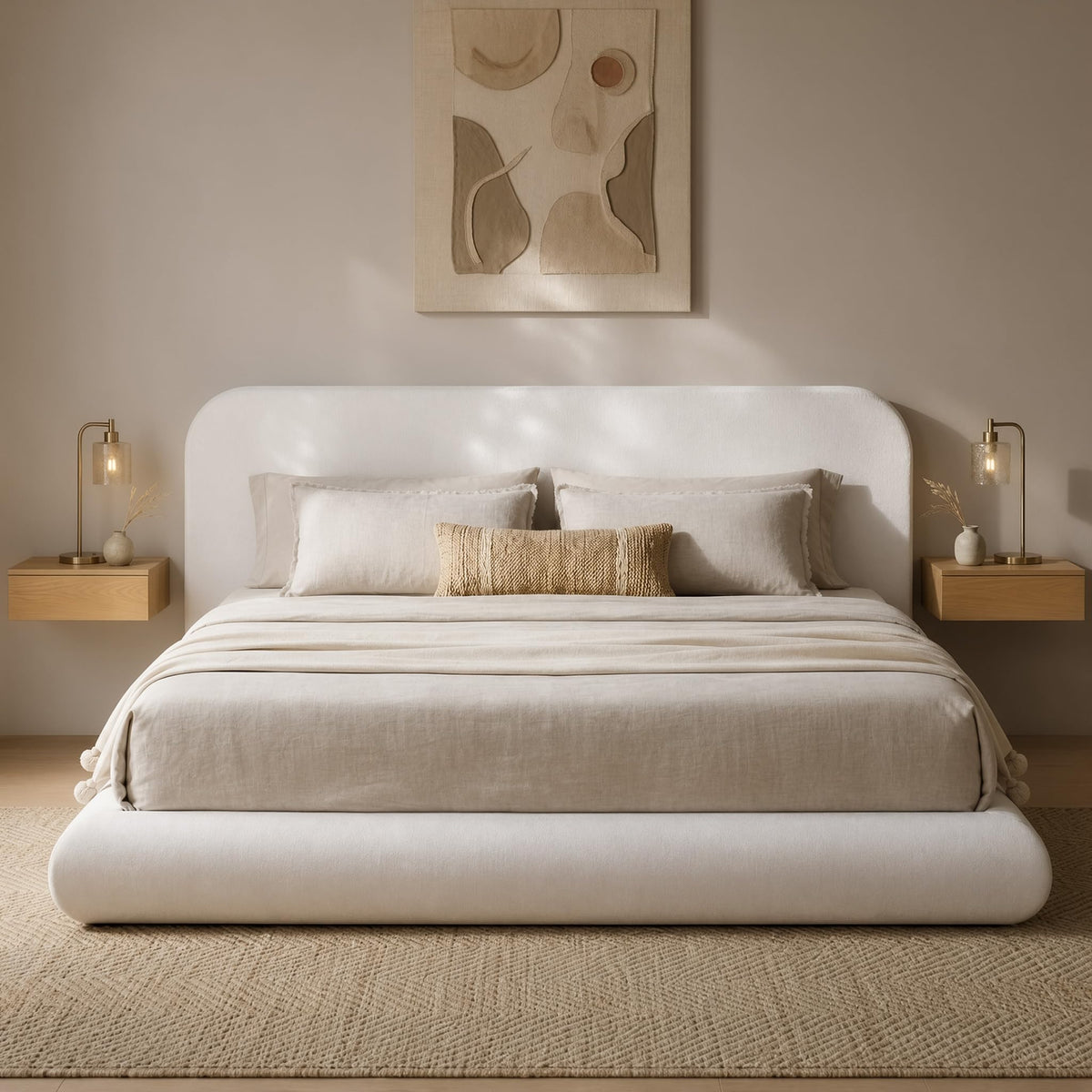 RECCI Airframe Bread Queen Curved Cloud Platform Bed Frame