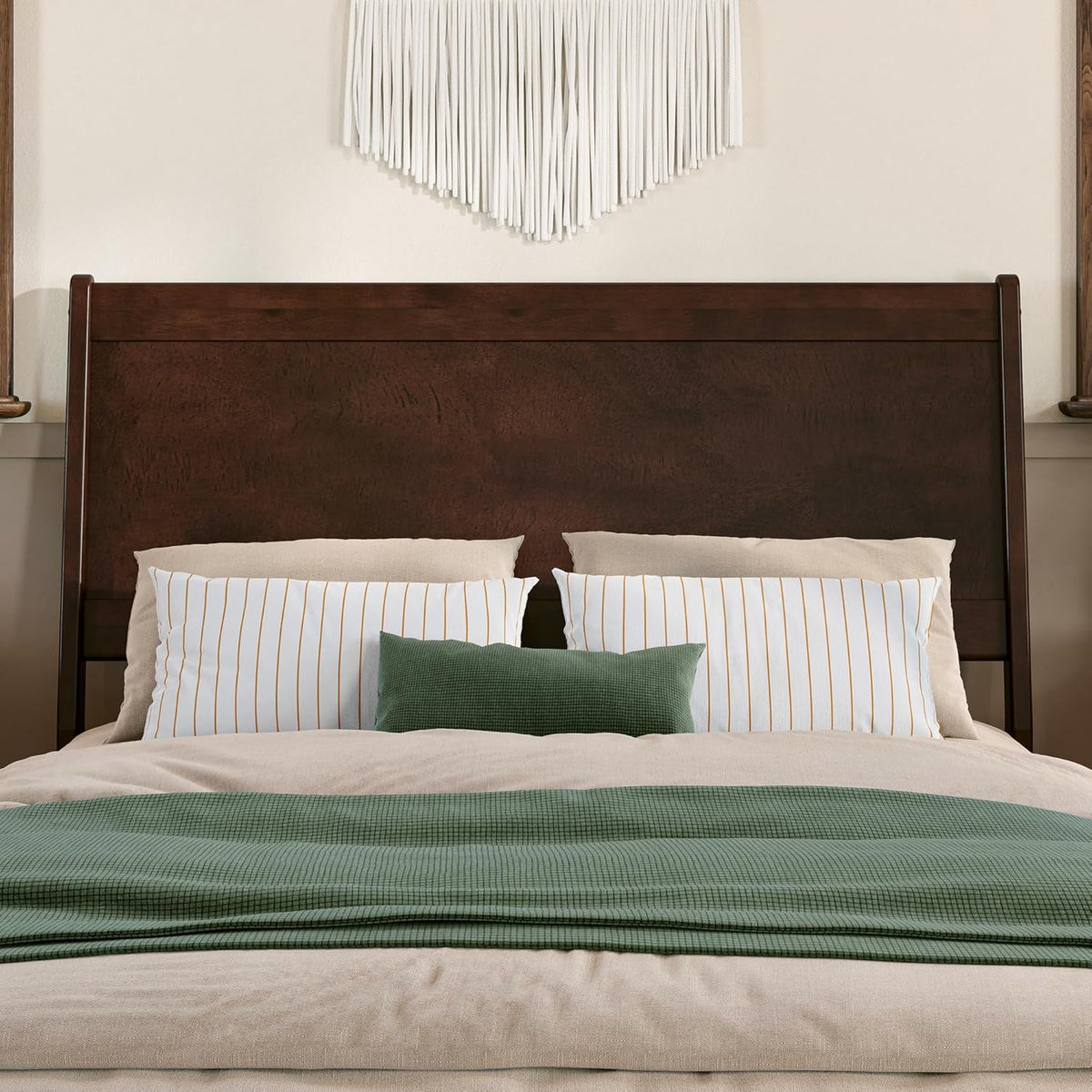 AFI, Casanova Full Solid Wood Panel Headboard, Walnut